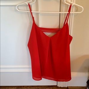 Red spaghetti strap tank top